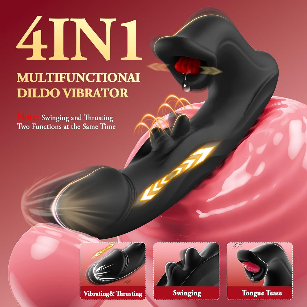 ElyraBoost Thrusting Licking Rabbit Vibrator 4-in-1 10 Modes G-Spot