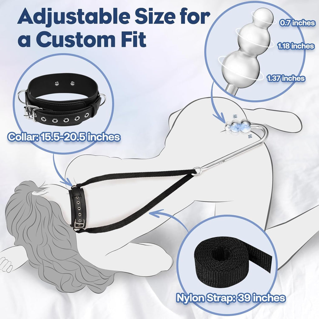 ChainVibe Vibrating Anal Hook Collar Chain 9 Modes