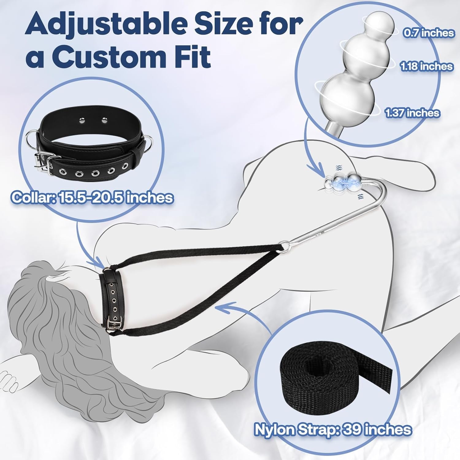 ChainVibe Vibrating Anal Hook Collar Chain 9 Modes