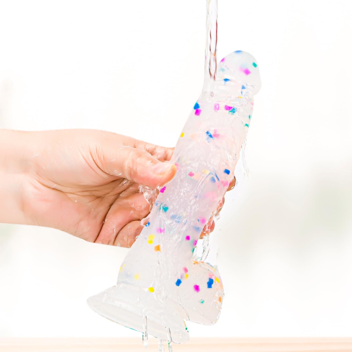 CrystalTone 7.6” Confetti Silicone Dildo Suction Cup Beginner