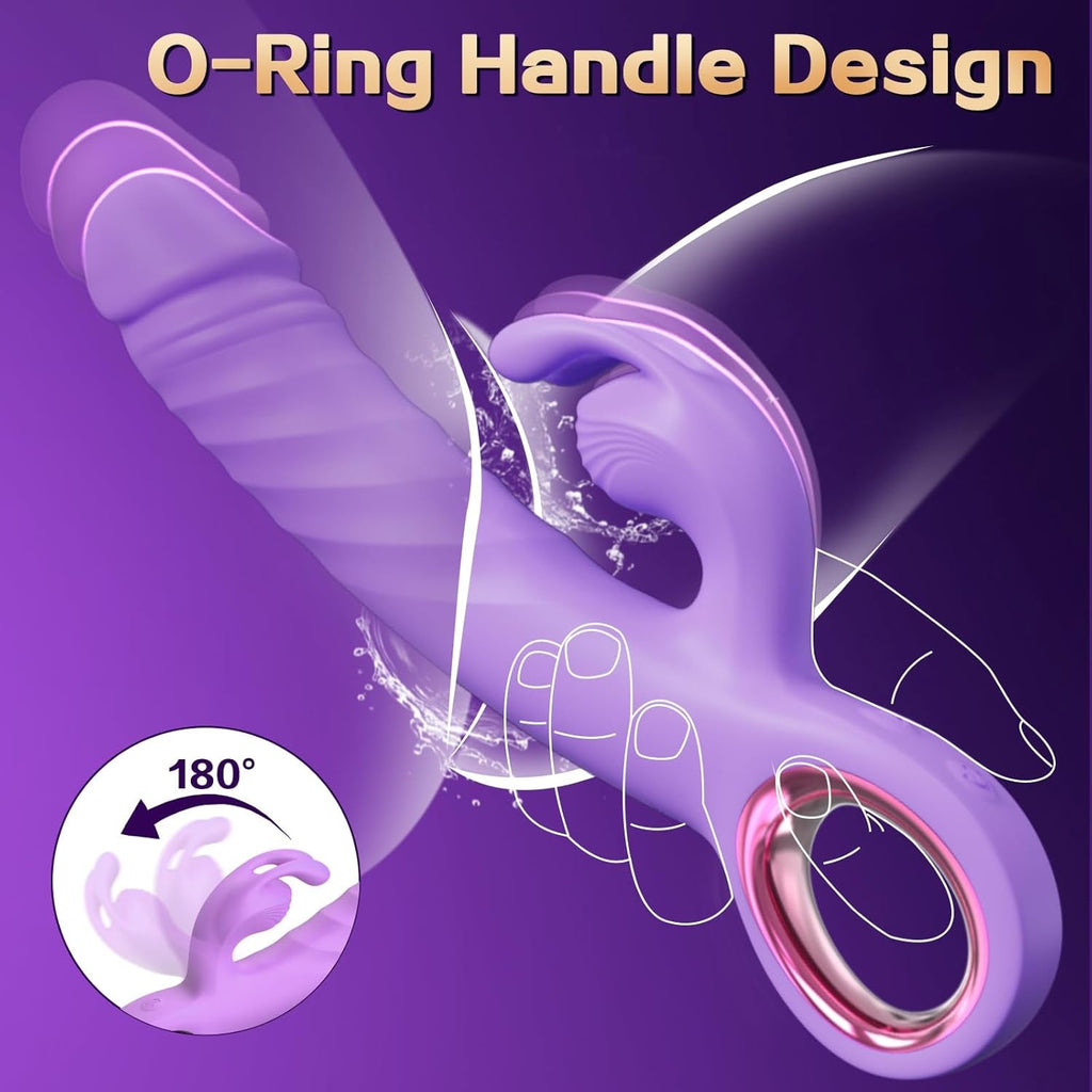 LinkAura App Control Rabbit Vibrator 9 Thrust 9 Modes USB