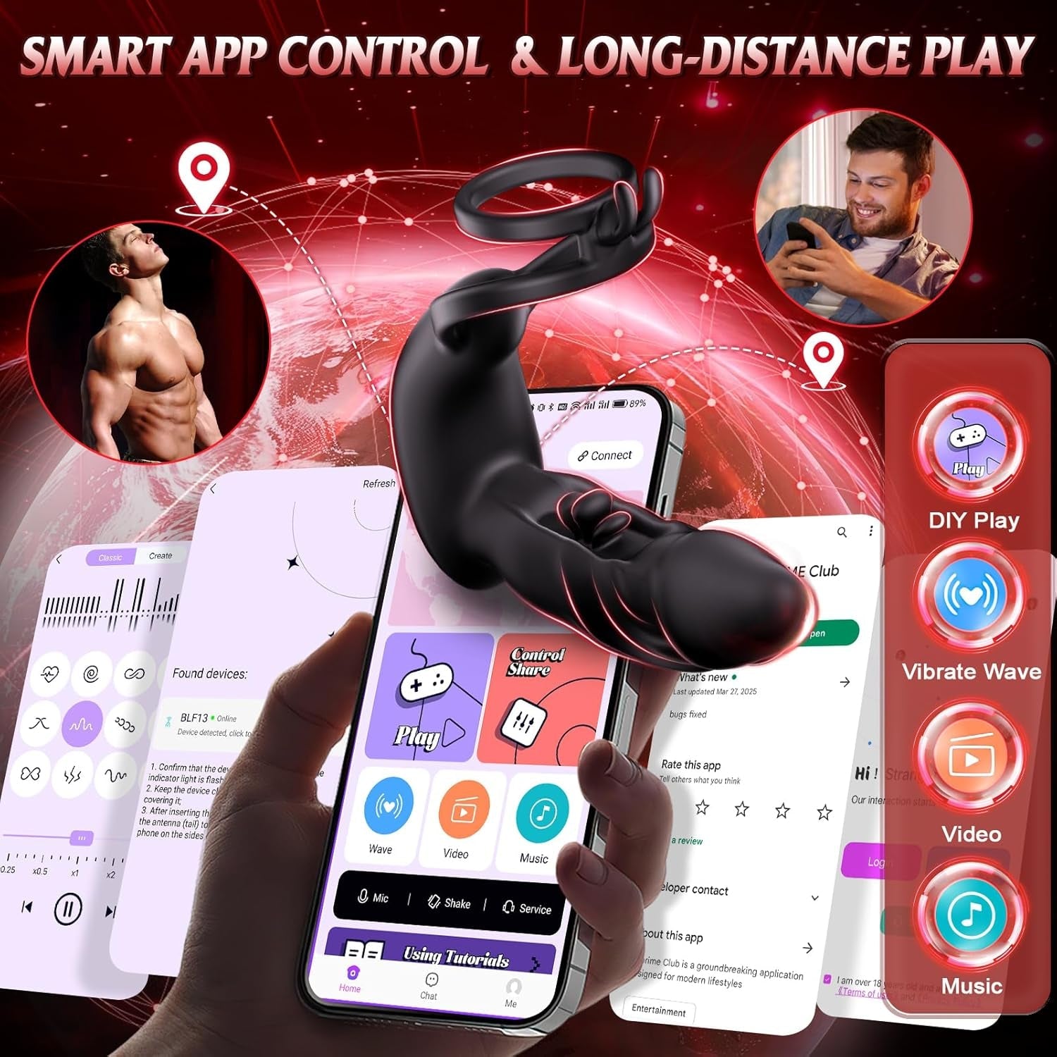 FlapCore Prostate Massager Cock Ring 10 Modes Flapping