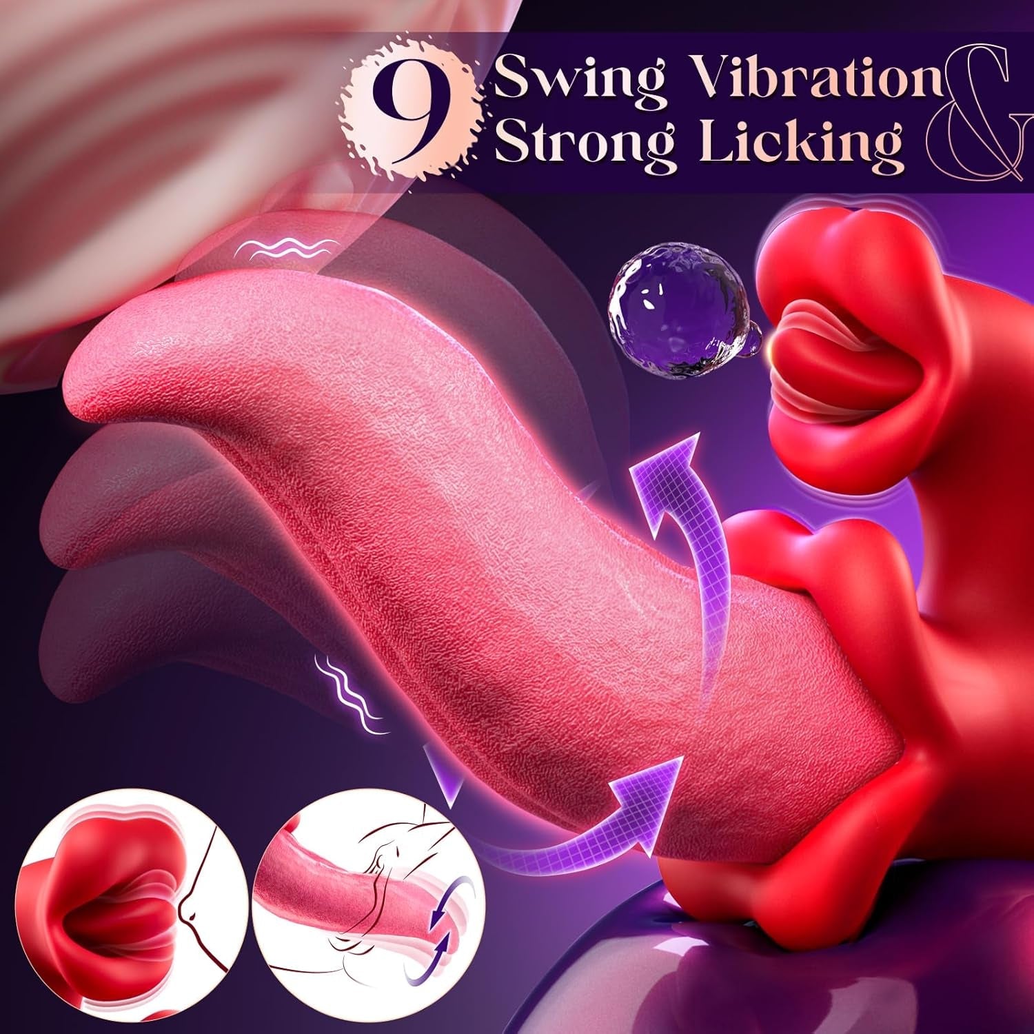 ElyraSwing Tongue Rabbit Vibrator 9 Modes G-Spot Toy