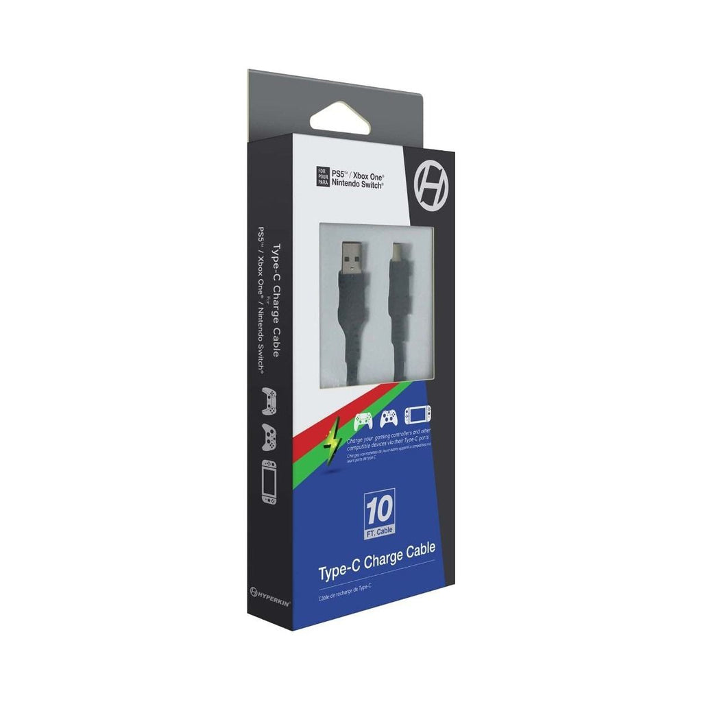 Cable de carga tipo C compatible con PS5 / Xbox Series X® / Nintendo Switch® (Hyperkin)