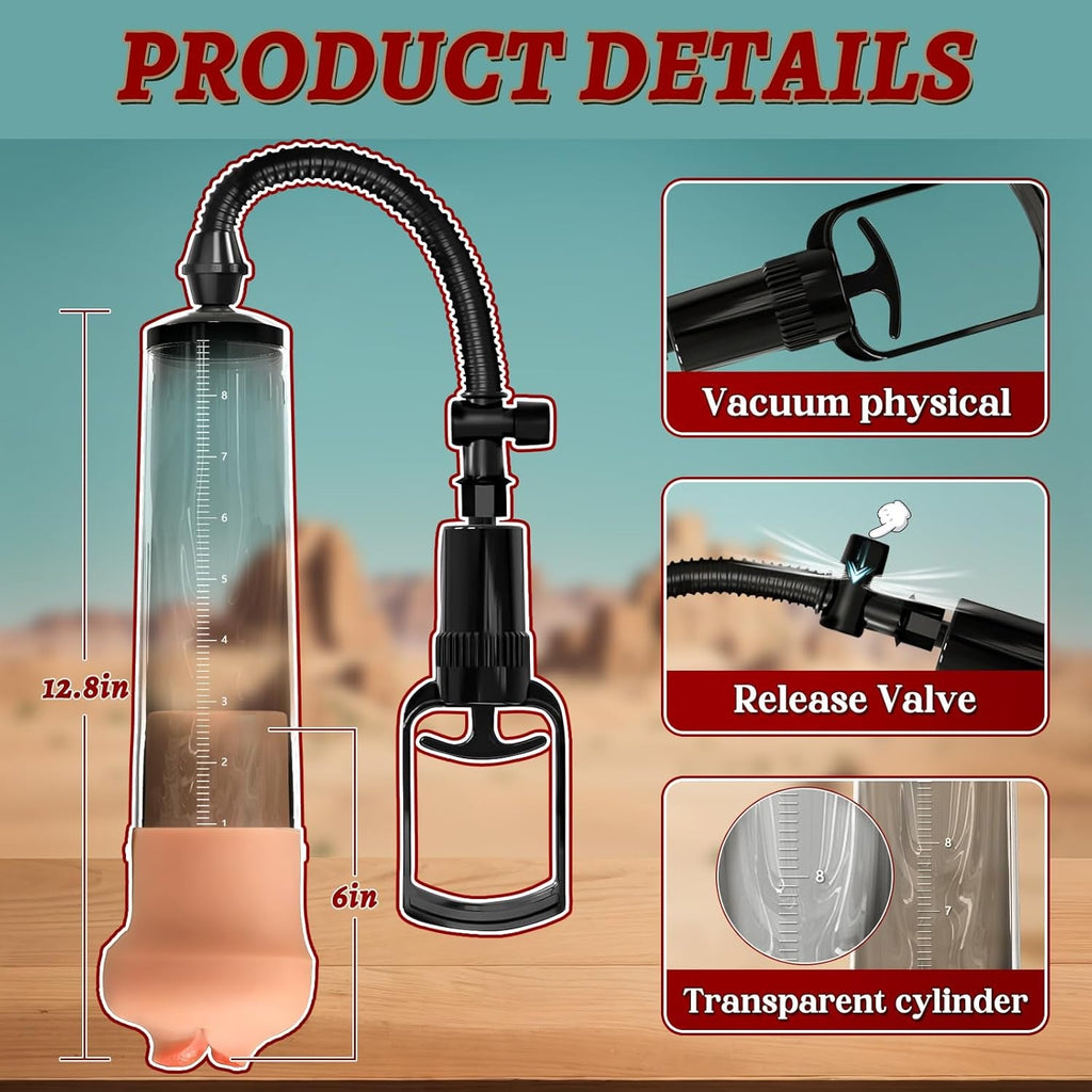 SpanCore Manual Penis Pump 9.5" Tube Realistic Sleeve