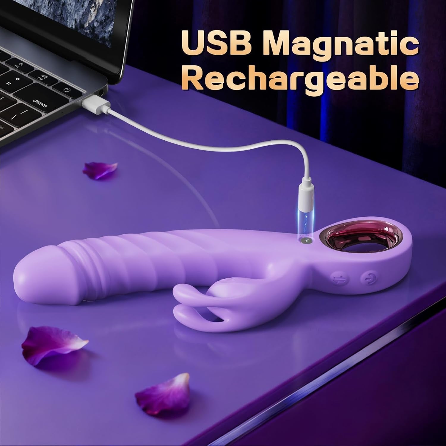 LinkAura App Control Rabbit Vibrator 9 Thrust 9 Modes USB
