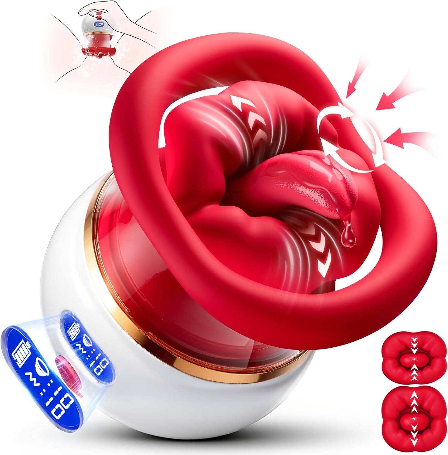 VirexaLux 5-in-1 Clit Sucker Mouth Vibrator LCD 10 Modes App Heated