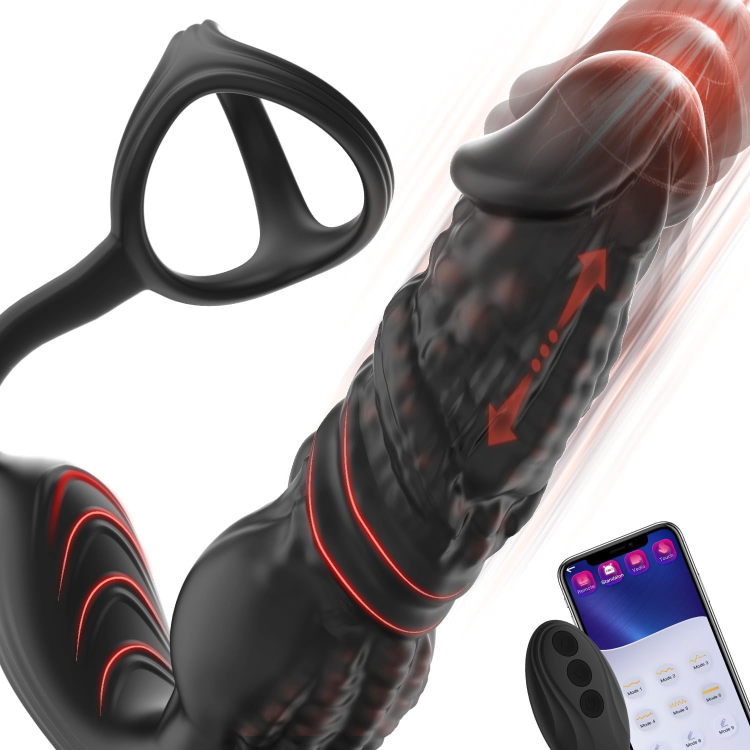 HyperThrust Thrusting Prostate Massager Cock Ring 9 Modes App Remote