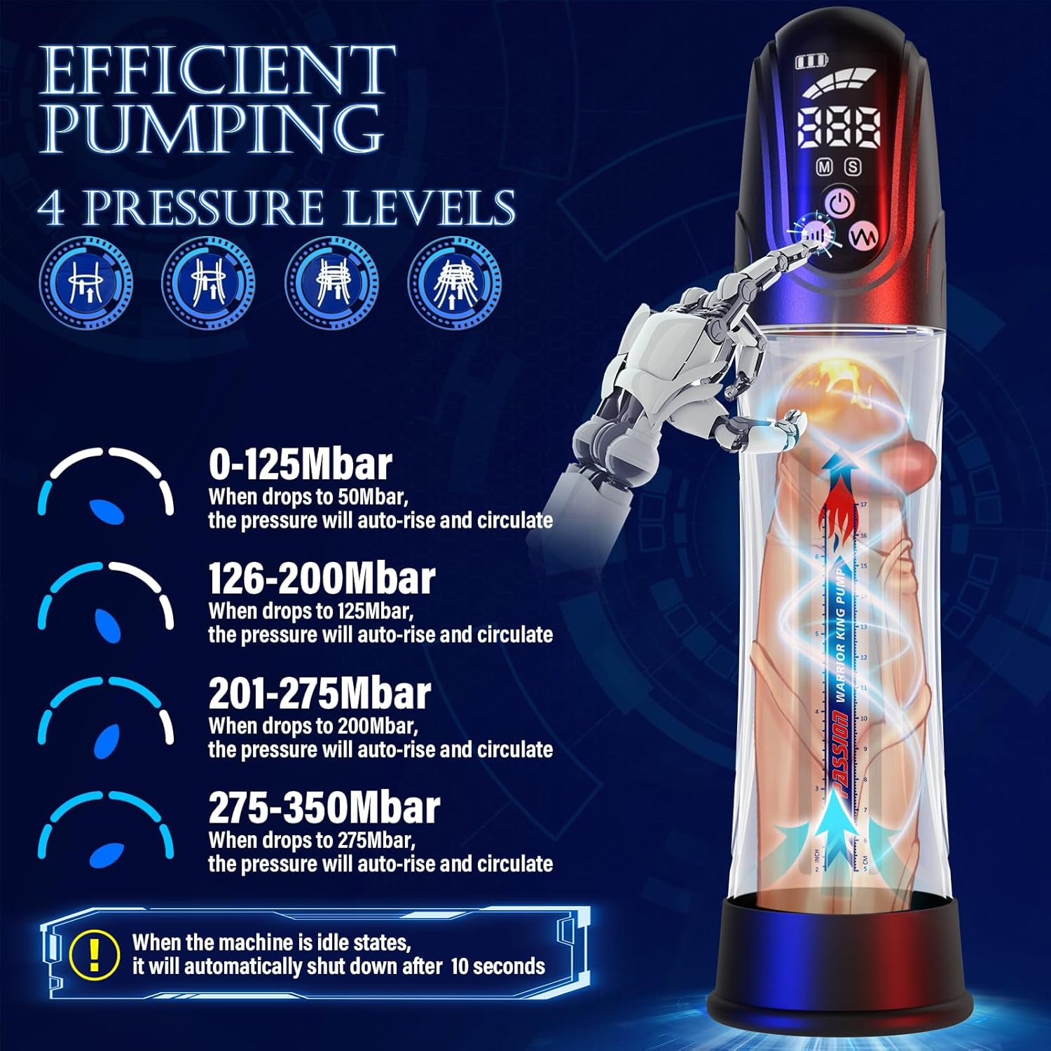 2-in-1 Suction & Pressure Penis Pump – Automatic Male Enhancer