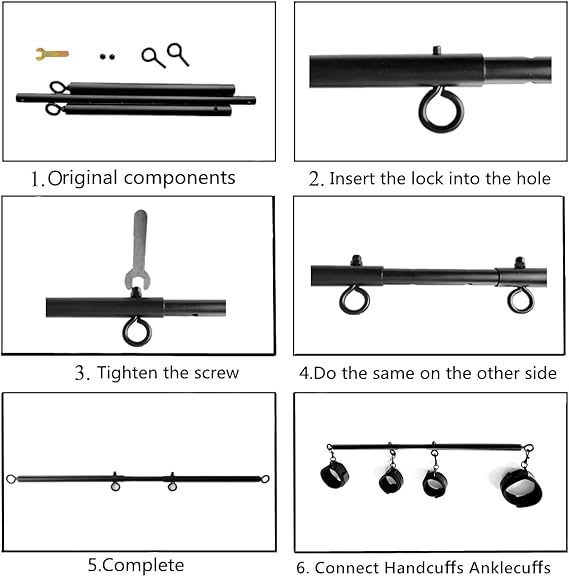 Adjustable BDSM Spreader Bar Restraint Set