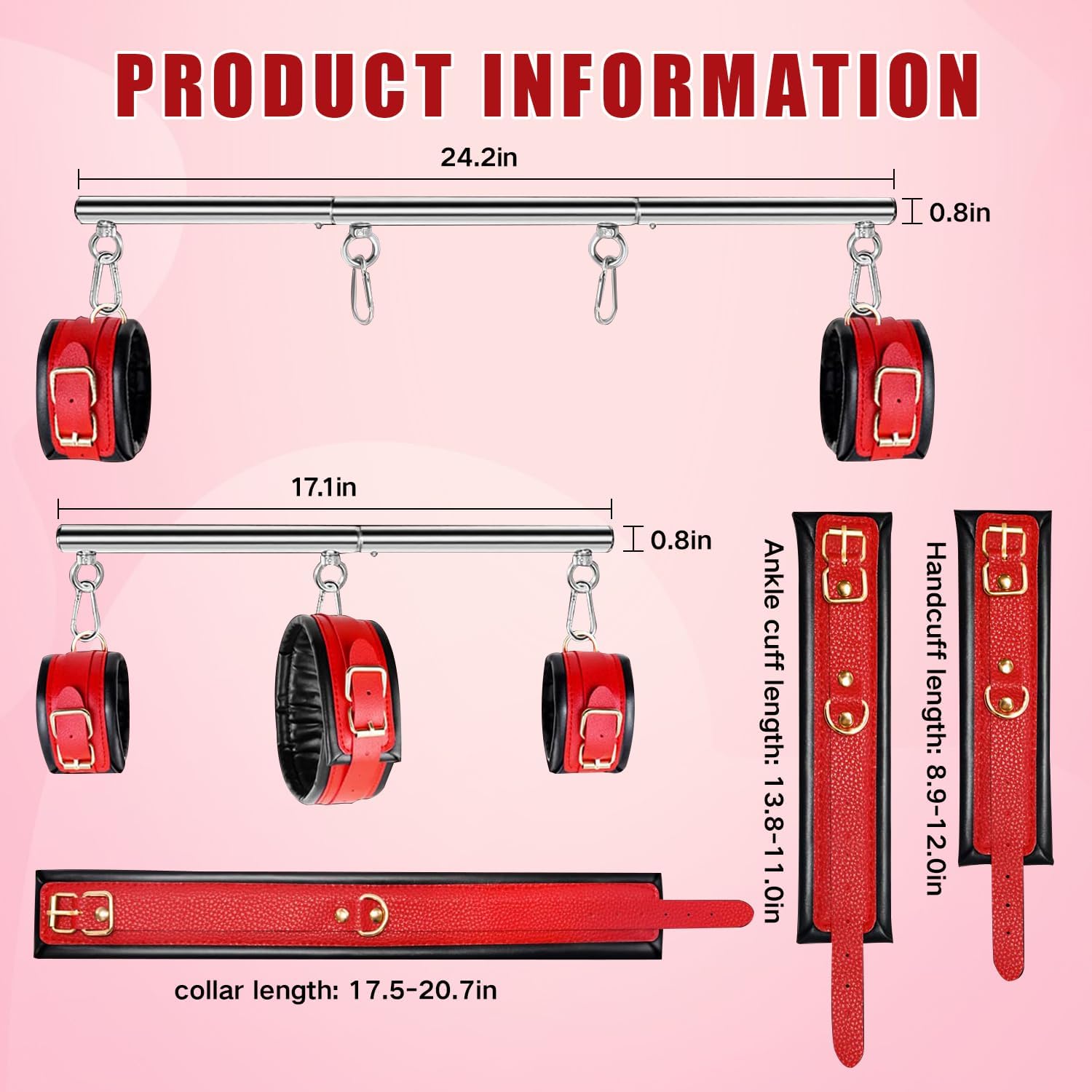 SM Bondage Restraint Set – Adjustable Spreader Bars