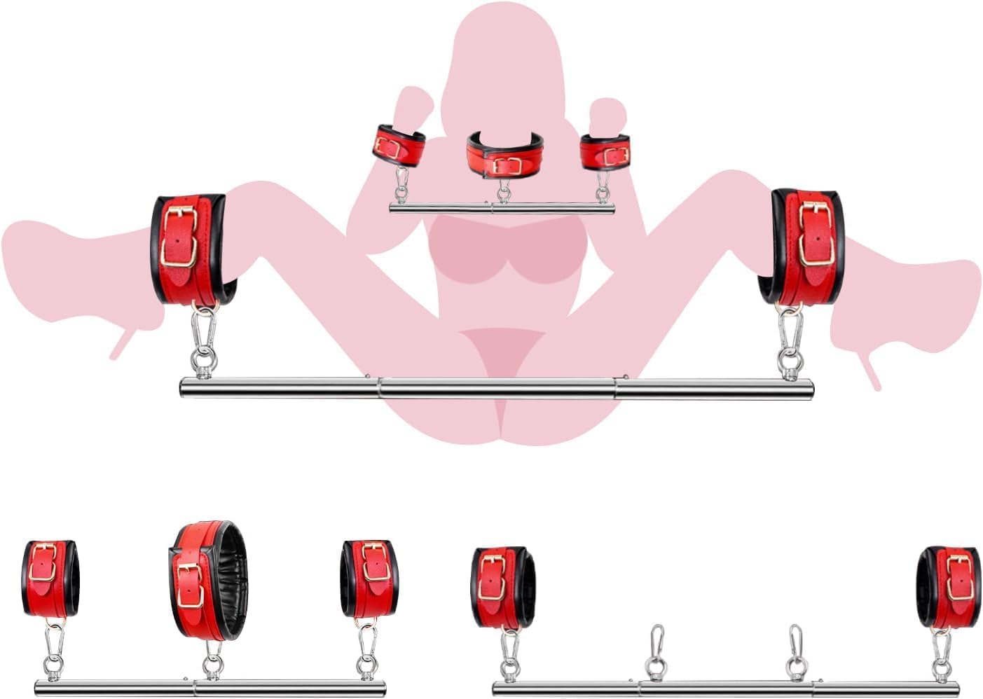SM Bondage Restraint Set – Adjustable Spreader Bars