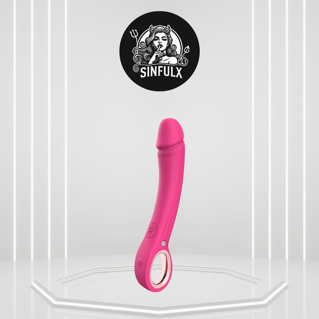 LuxePeak Ergonomic Ring Handle Dildo Vibrator