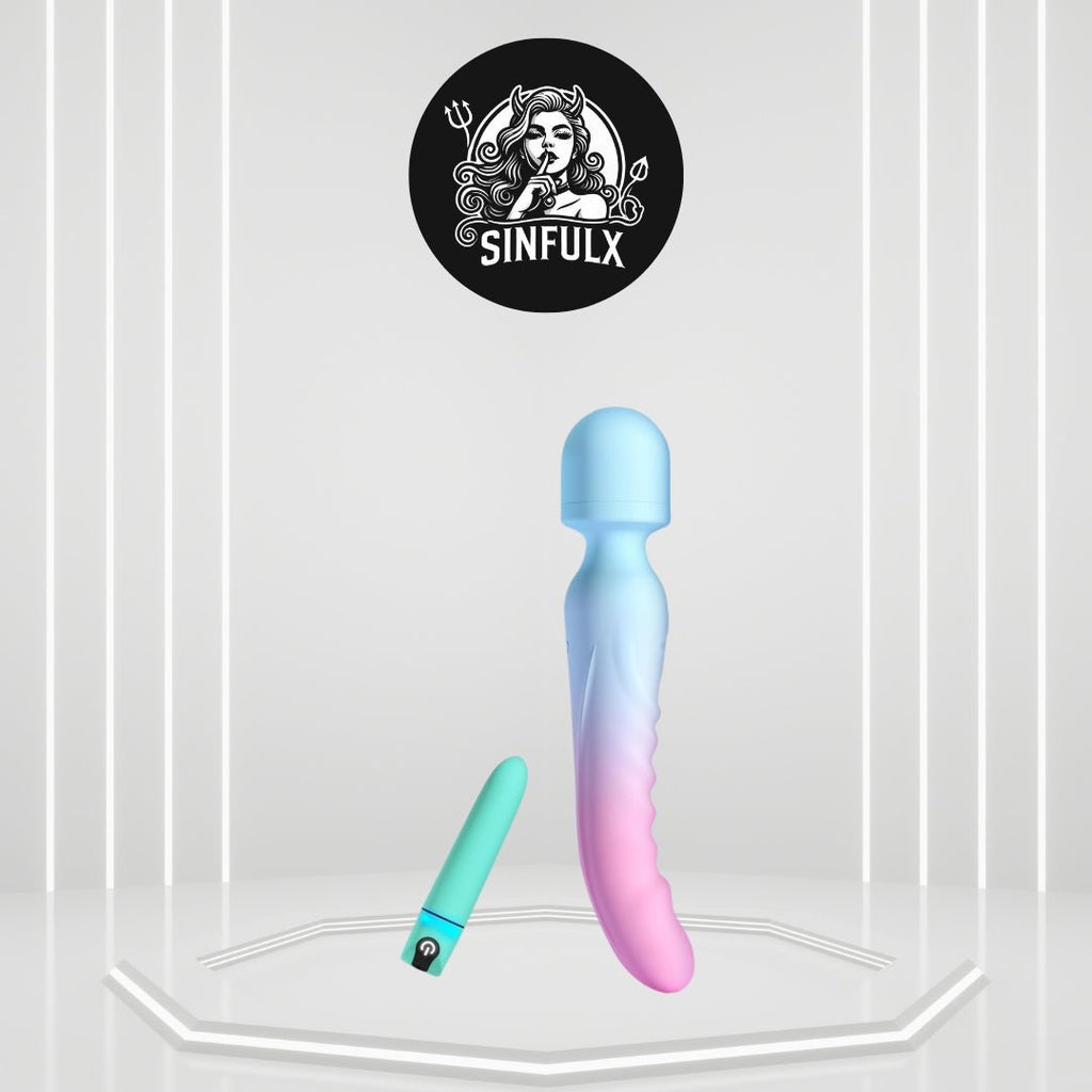 HeatTremor Clitoral Stimulator Wand & Bullet Vibrator Set