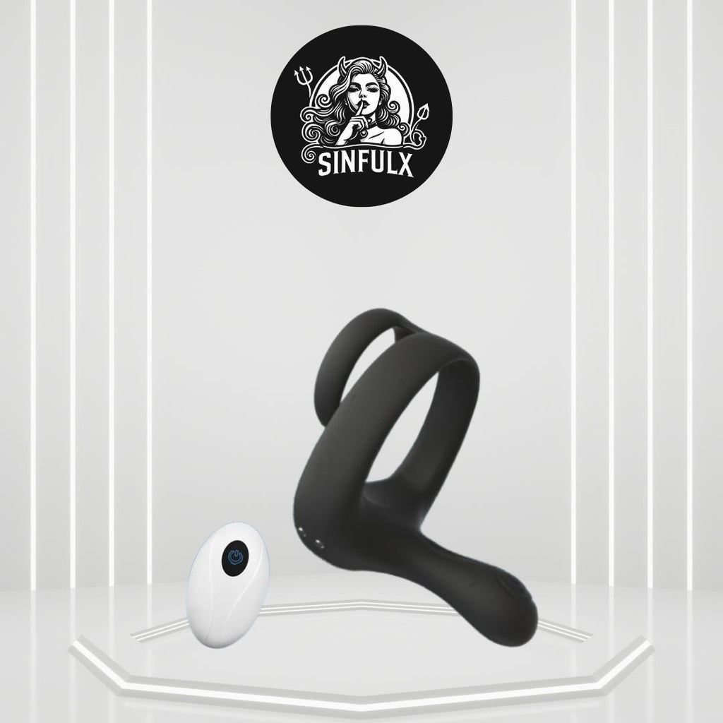 TitanVibe Vibrating Cock Ring with Taint & Ball Stimulator