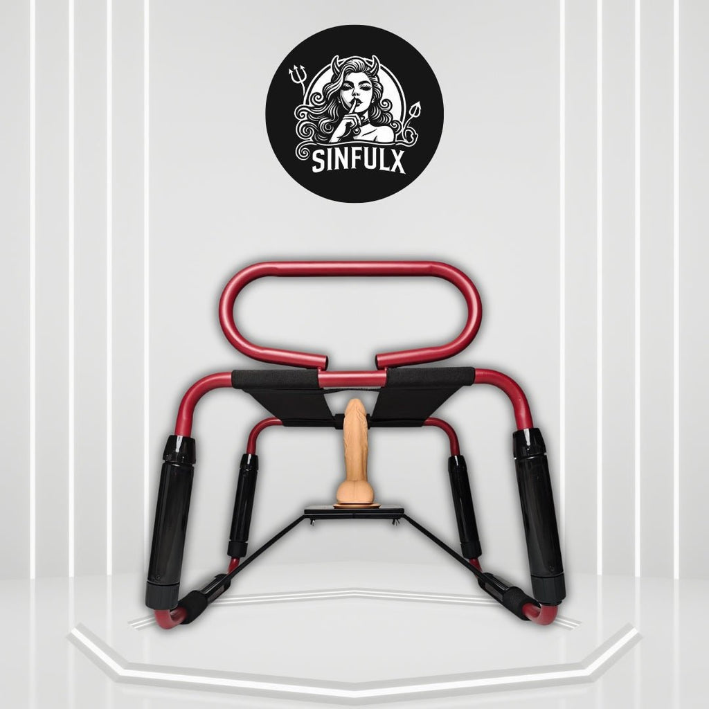 CrimsonLift Adjustable Sex Chair with Armrests & Dildo Mount