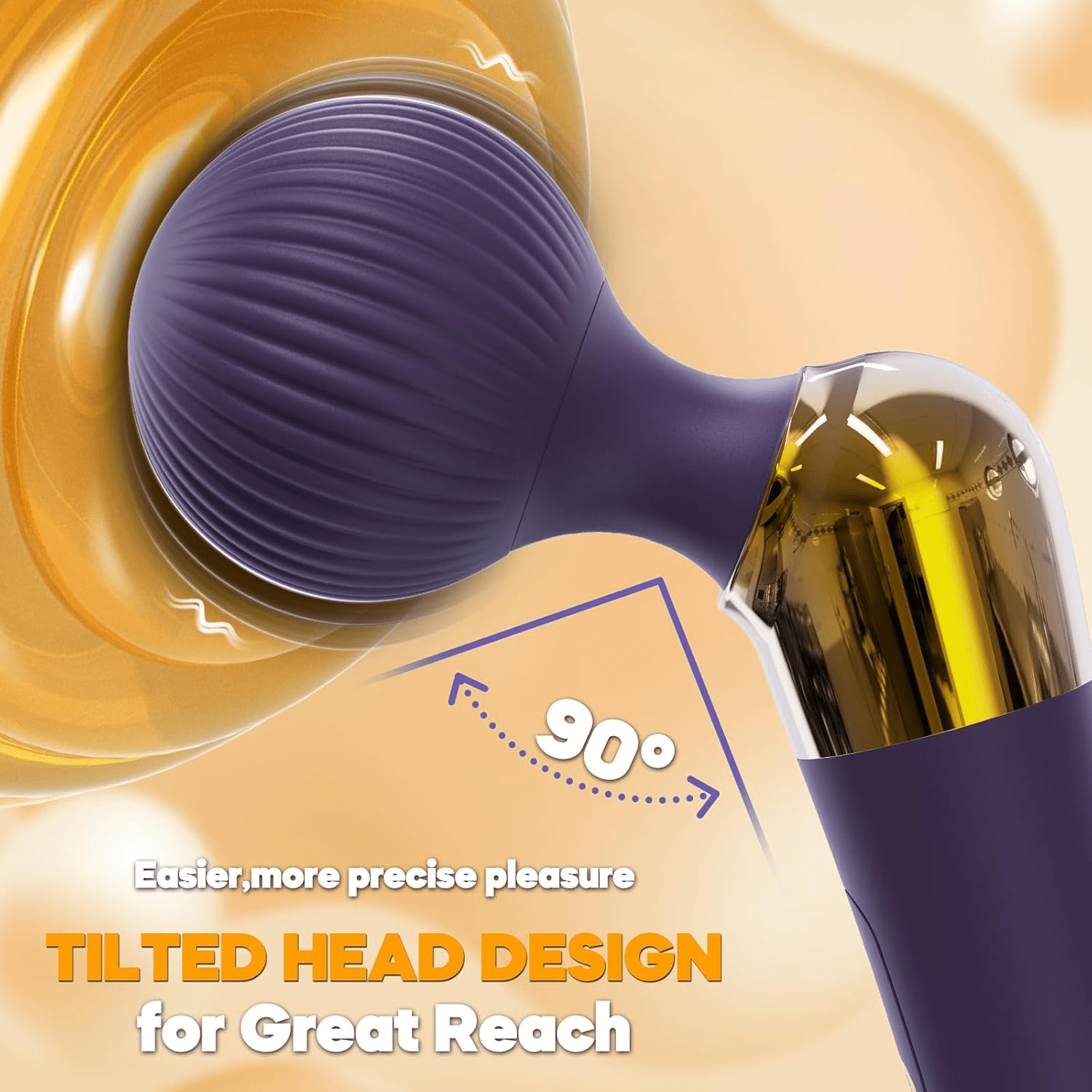 AnglePulse Tilted Head Wand Vibrator 10 Modes Rechargeable