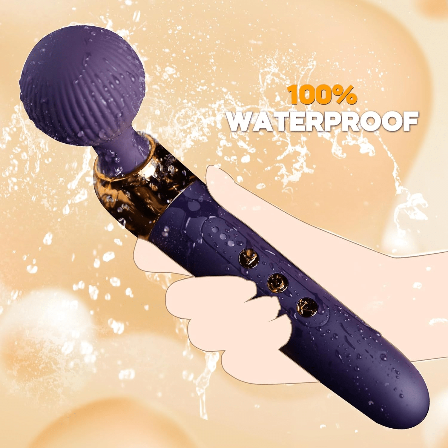 AnglePulse Tilted Head Wand Vibrator 10 Modes Rechargeable