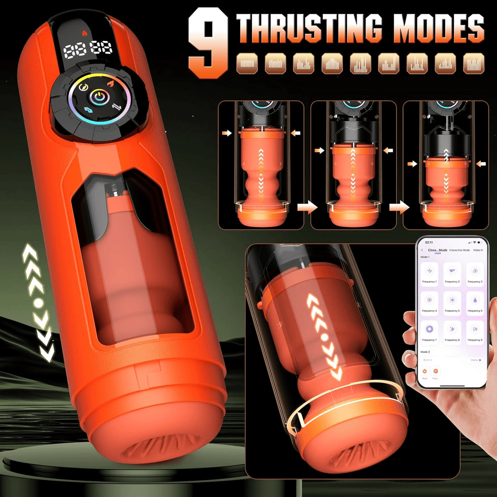 ThermaFlux Heating AI Male Masturbator App Control 5-in-1