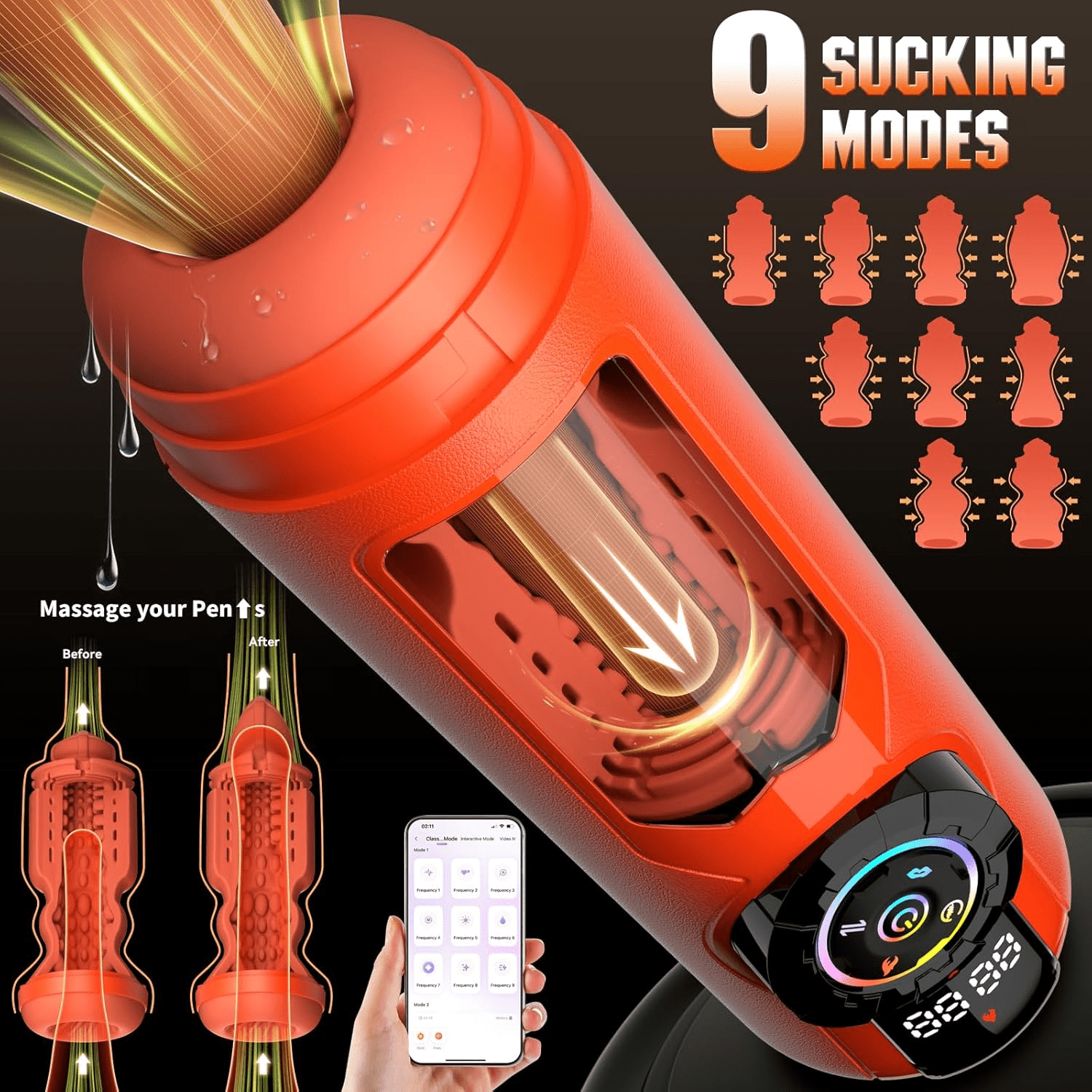 ThermaFlux Heating AI Male Masturbator App Control 5-in-1
