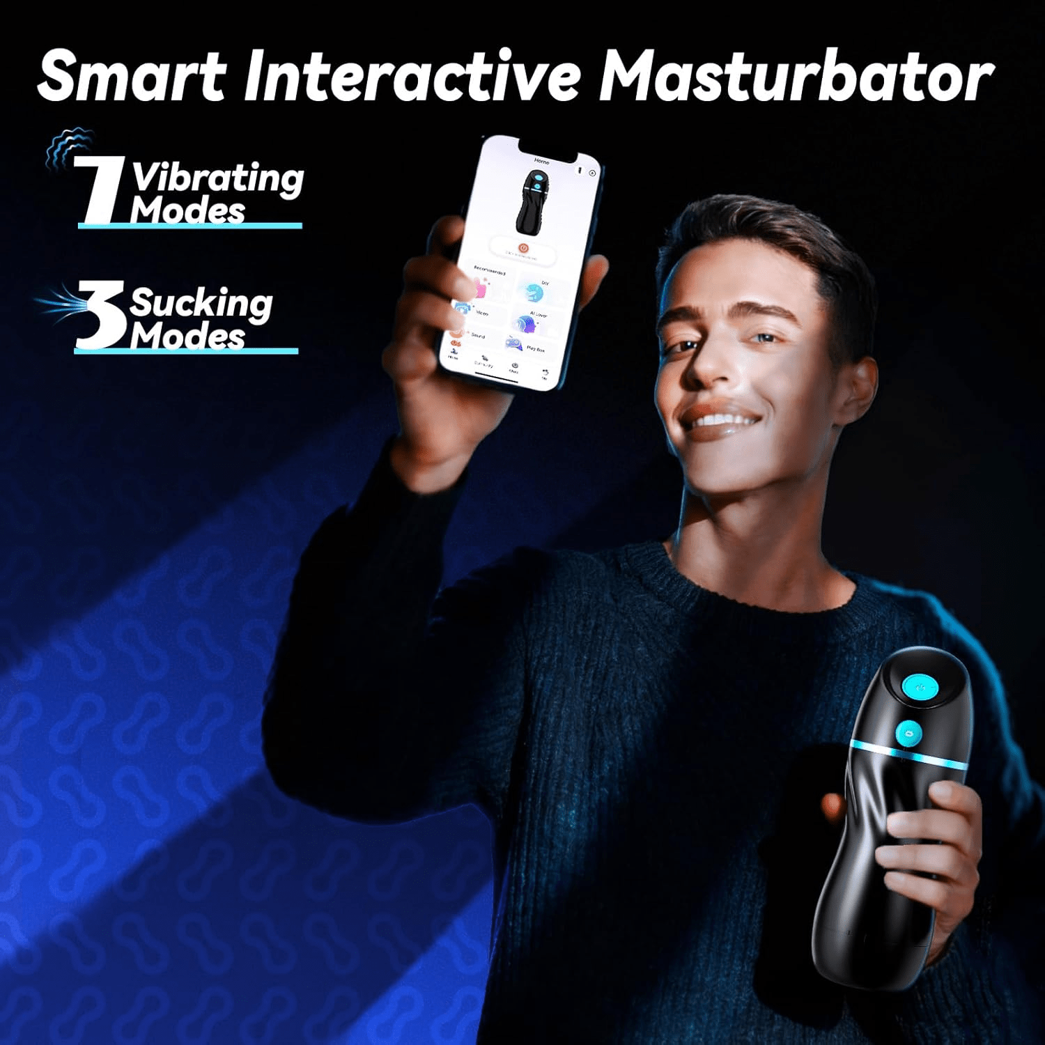 SyntraPulse AI Interactive Male Masturbator App Sync Control