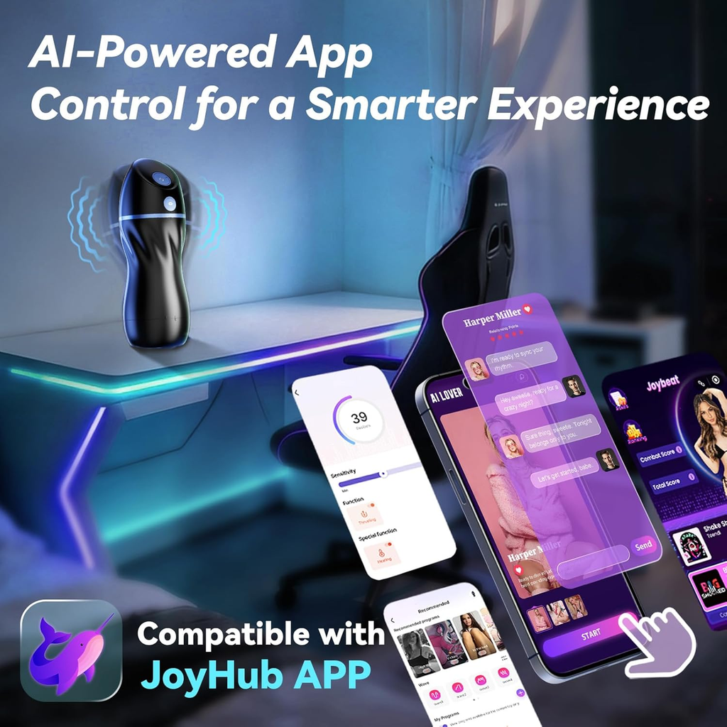 SyntraPulse AI Interactive Male Masturbator App Sync Control