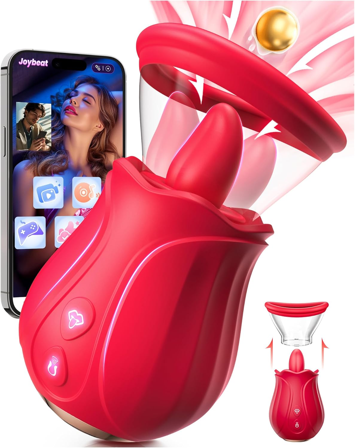 PetalyaX AI Rose Vibrator 7 Suction 10 Licking Modes
