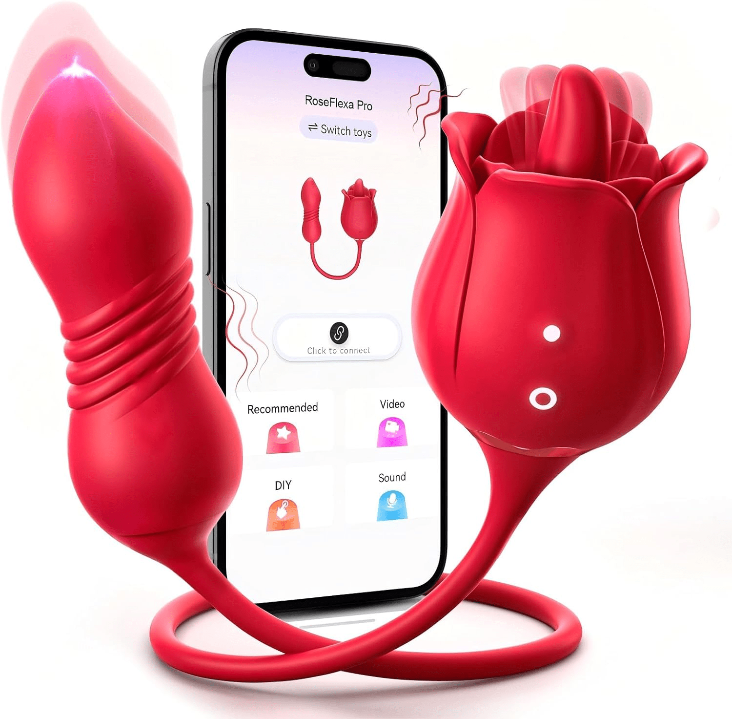 RoselleX AI Rose Thrust Vibrator 9 Lick 9 Thrust