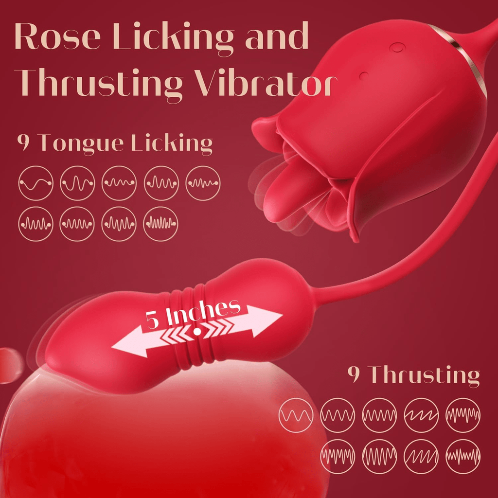 RoselleX AI Rose Thrust Vibrator 9 Lick 9 Thrust