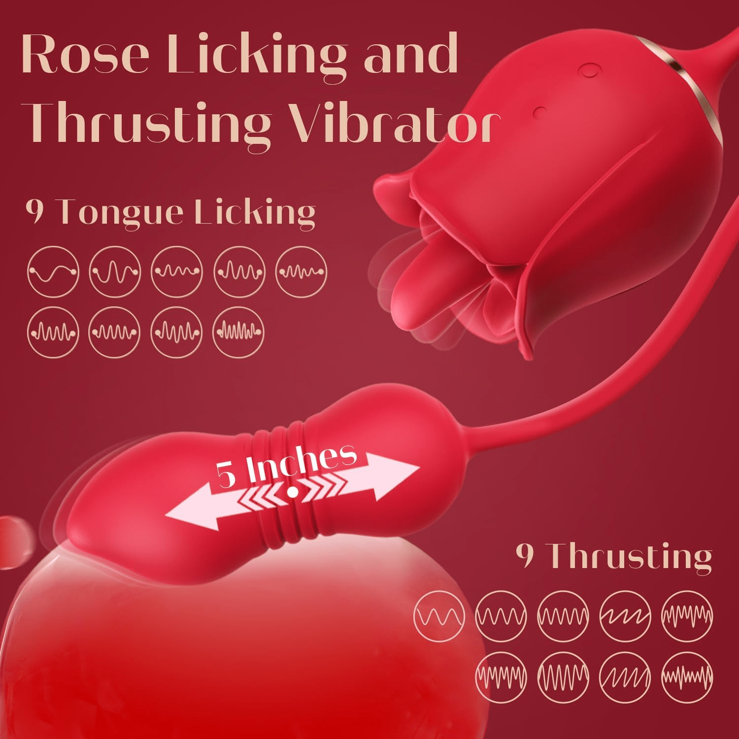 RoselleX AI Rose Thrust Vibrator 9 Lick 9 Thrust