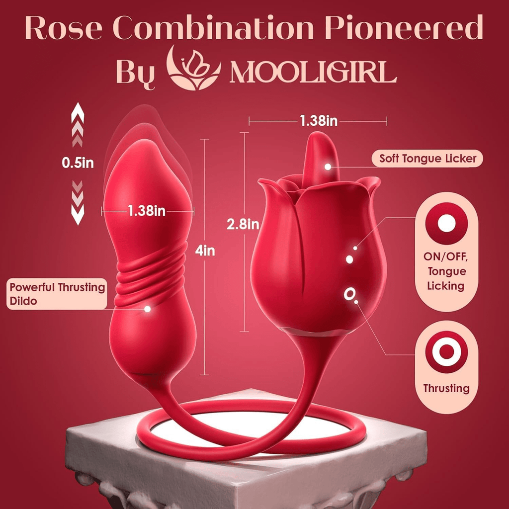 RoselleX AI Rose Thrust Vibrator 9 Lick 9 Thrust