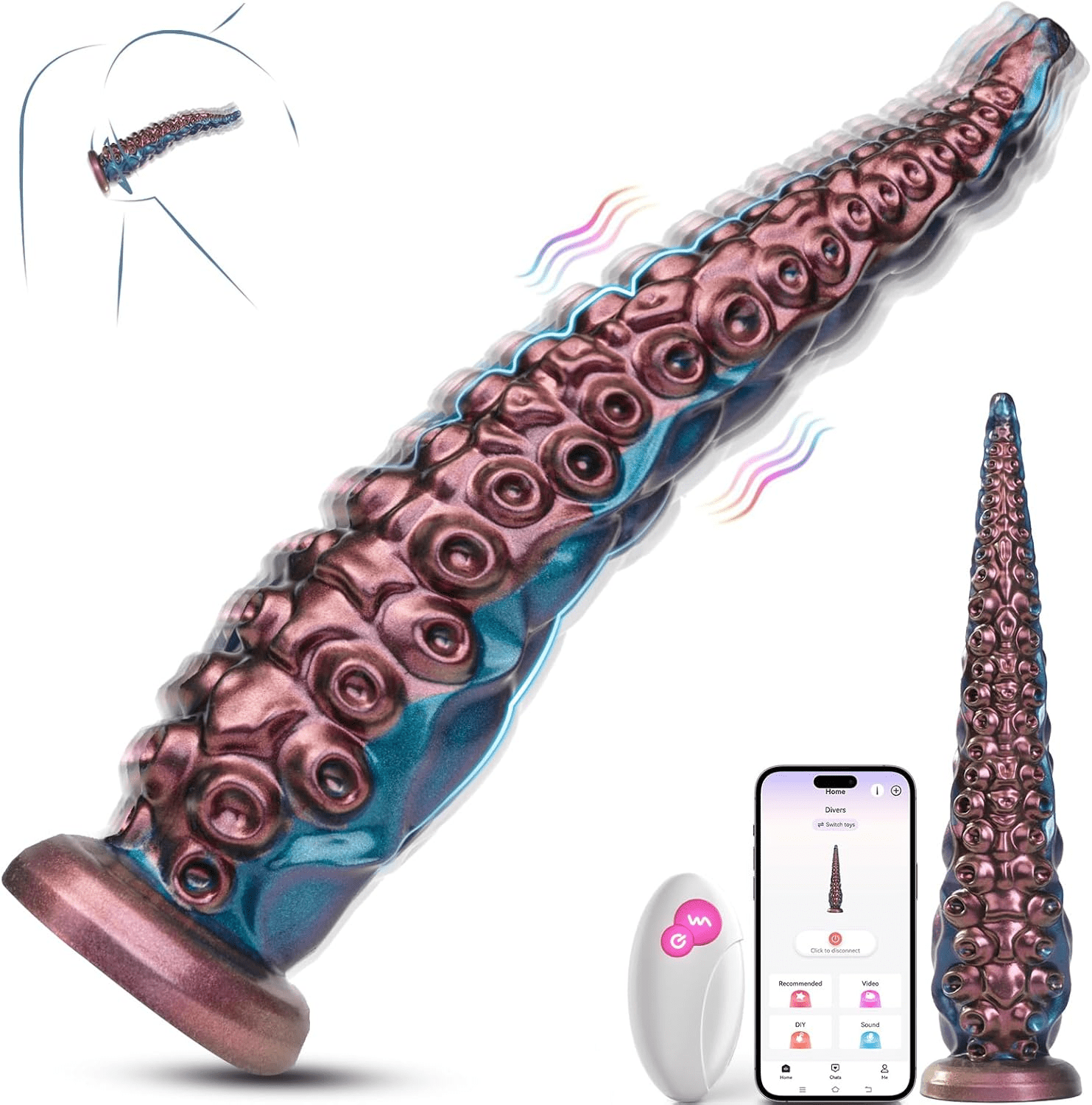 KrakenyX AI Tentacle Dildo Vibrator 10 Modes App Control