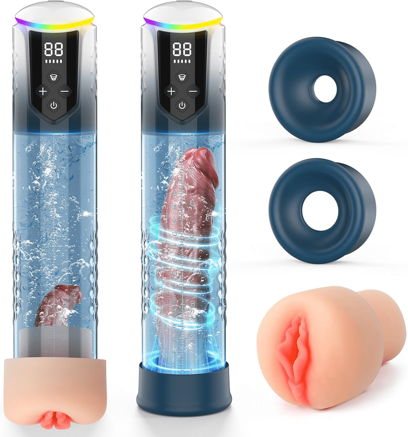 AquaBurst Penis Pump 5 Modes Burst LCD Display