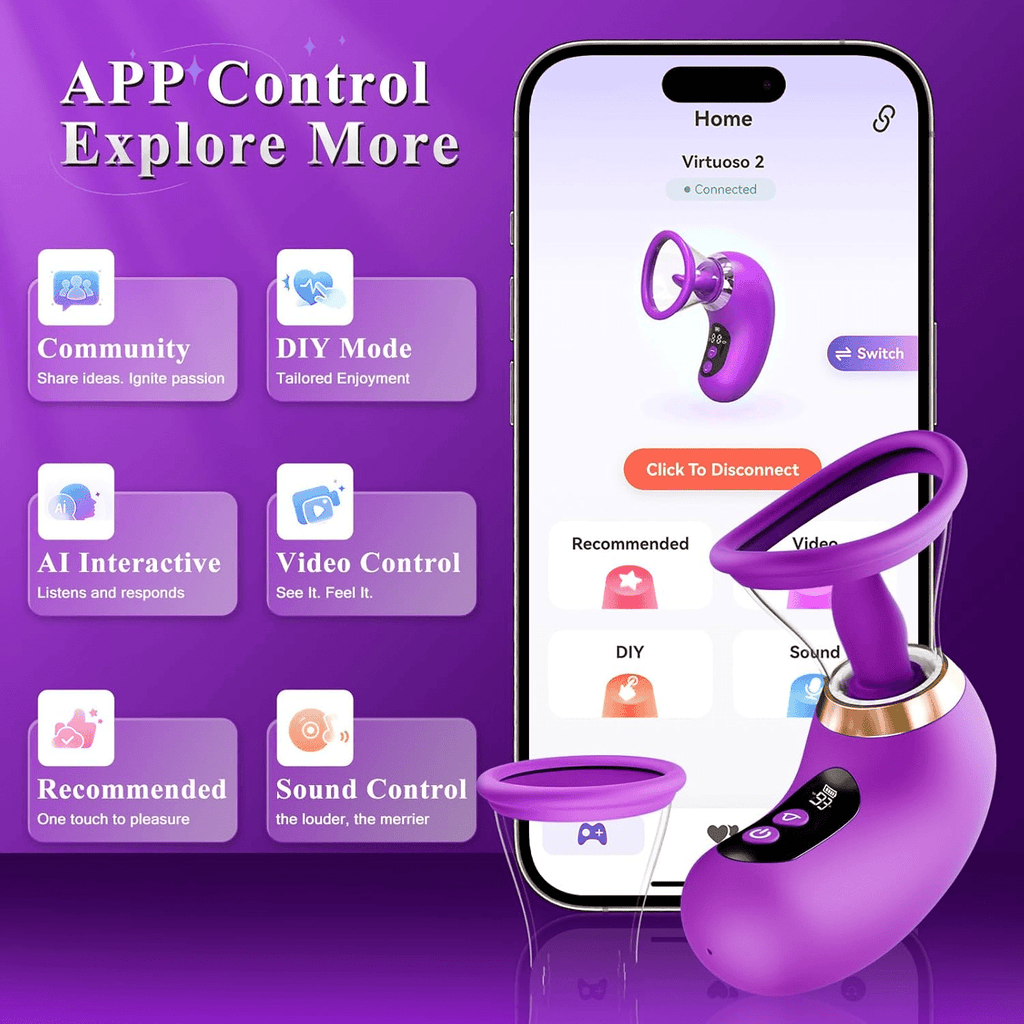 Auraluxe AI Sync Wand Clitoral Sucker LCD App Waterproof
