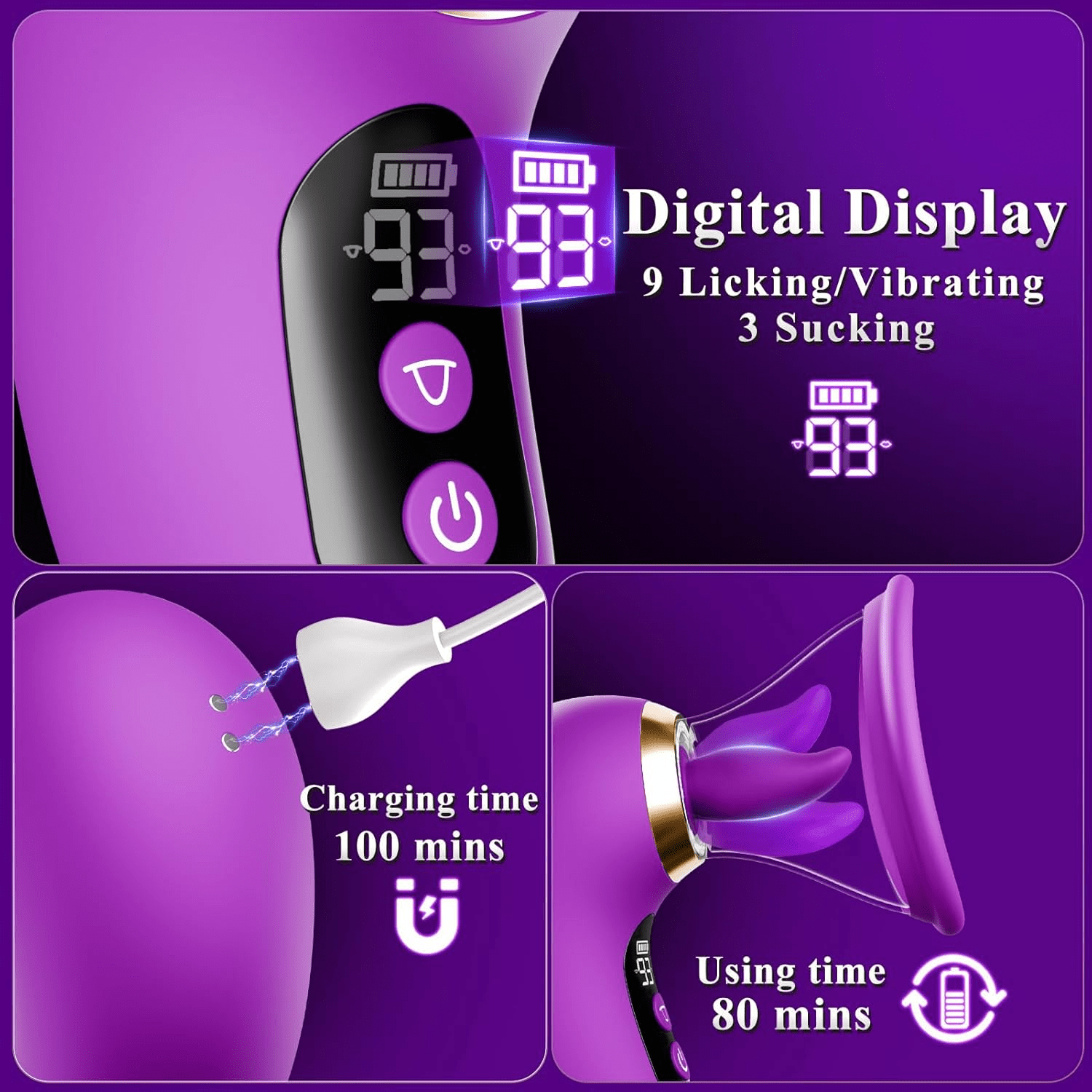 Auraluxe AI Sync Wand Clitoral Sucker LCD App Waterproof