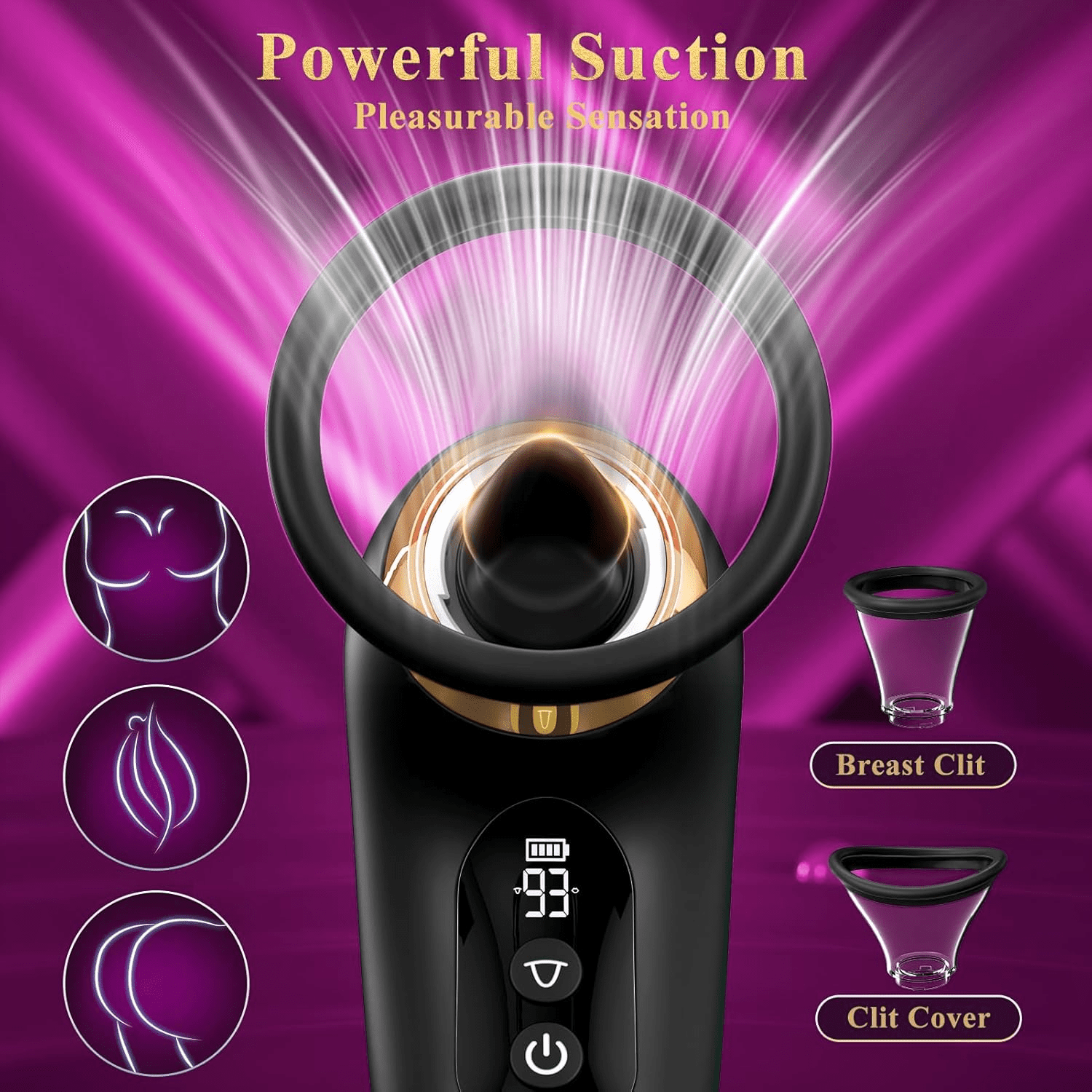 ObsidiaSync AI Rose Wand Clit Sucker LCD App Waterproof