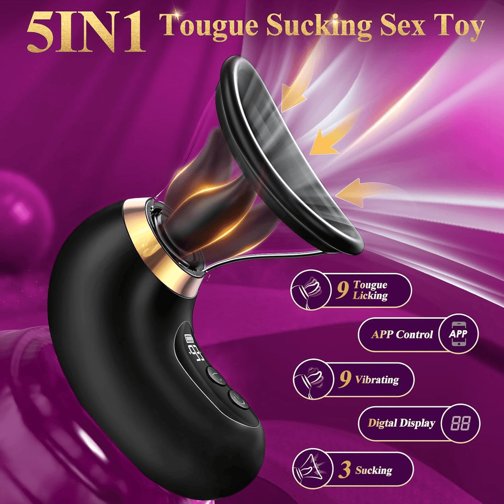 ObsidiaSync AI Rose Wand Clit Sucker LCD App Waterproof