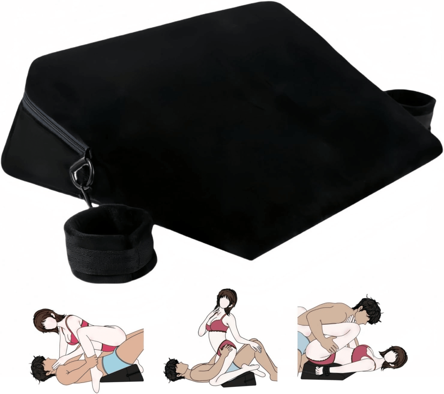 VelvaBond Foam Positioning Wedge Pillow with Handcuffs Support