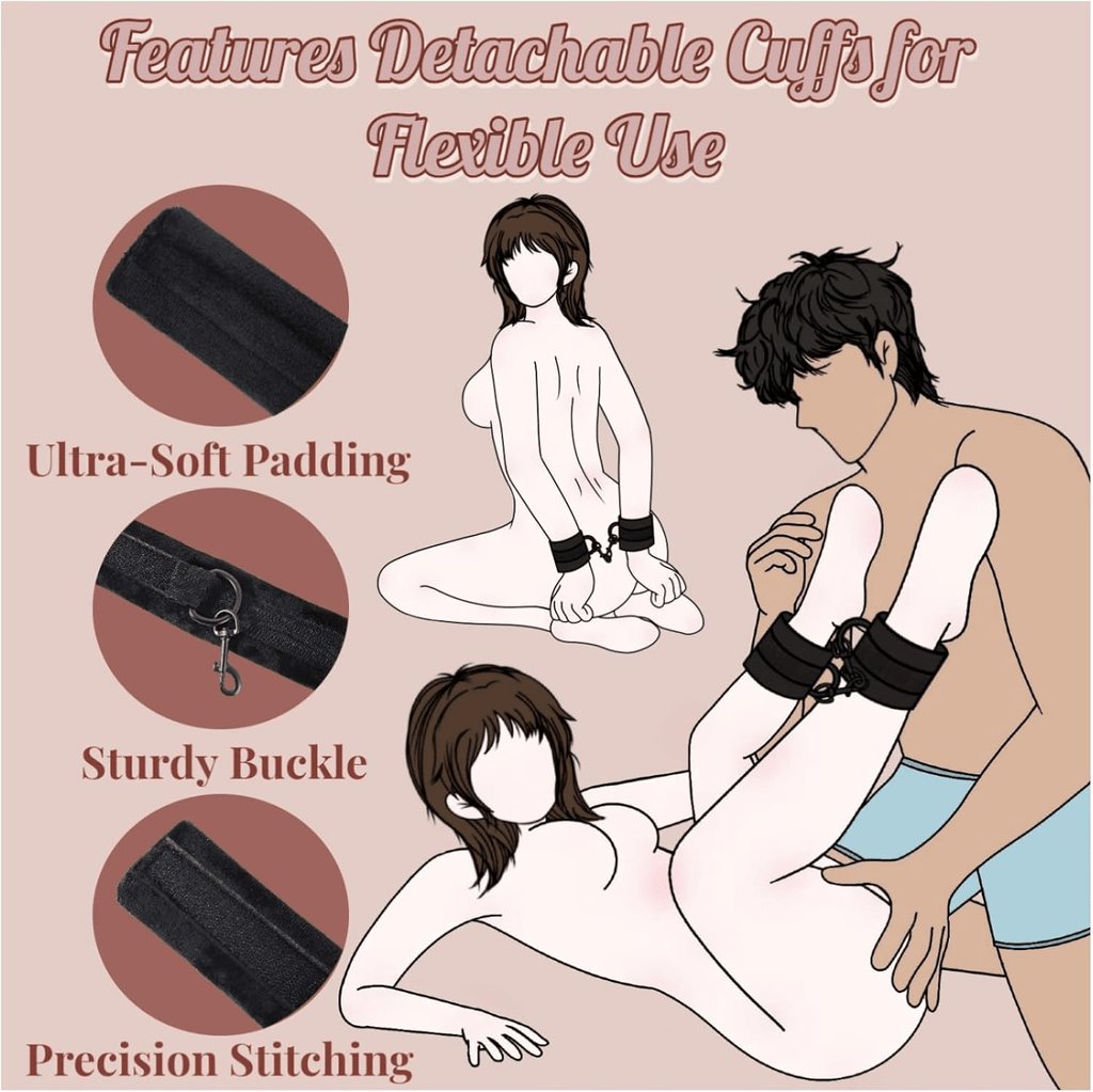 VelvaBond Foam Positioning Wedge Pillow with Handcuffs Support