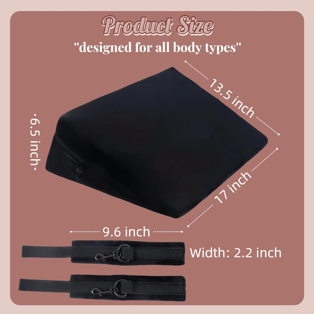 VelvaBond Foam Positioning Wedge Pillow with Handcuffs Support