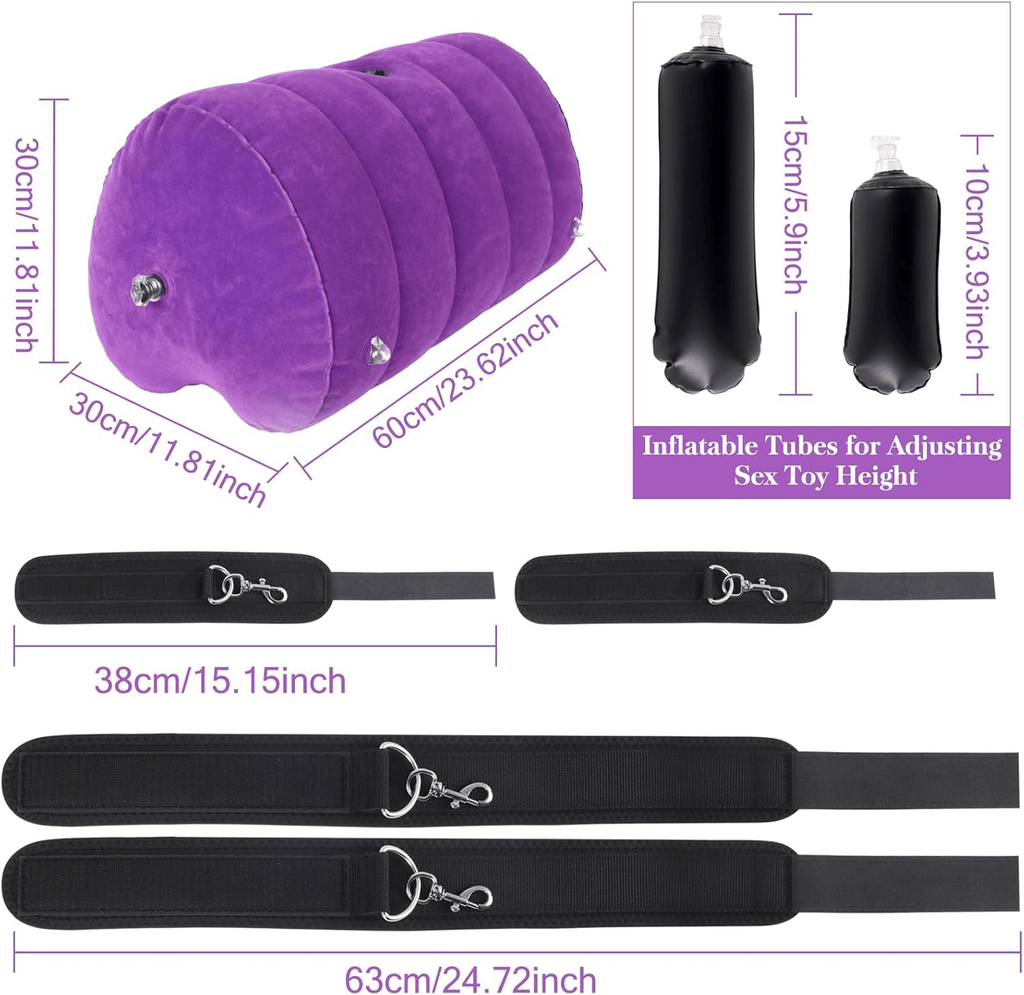 HeartLock Inflatable Dildo Mount Pillow with Cuffs Set