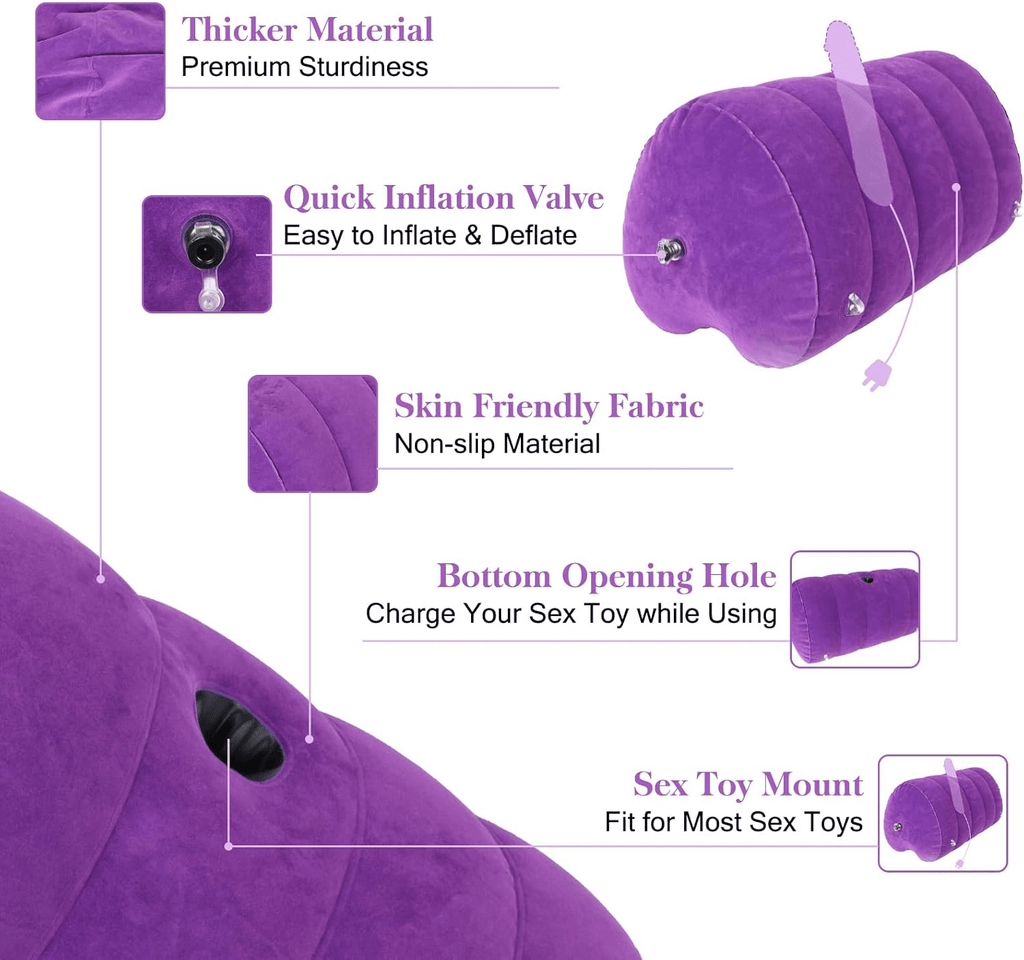 HeartLock Inflatable Dildo Mount Pillow with Cuffs Set