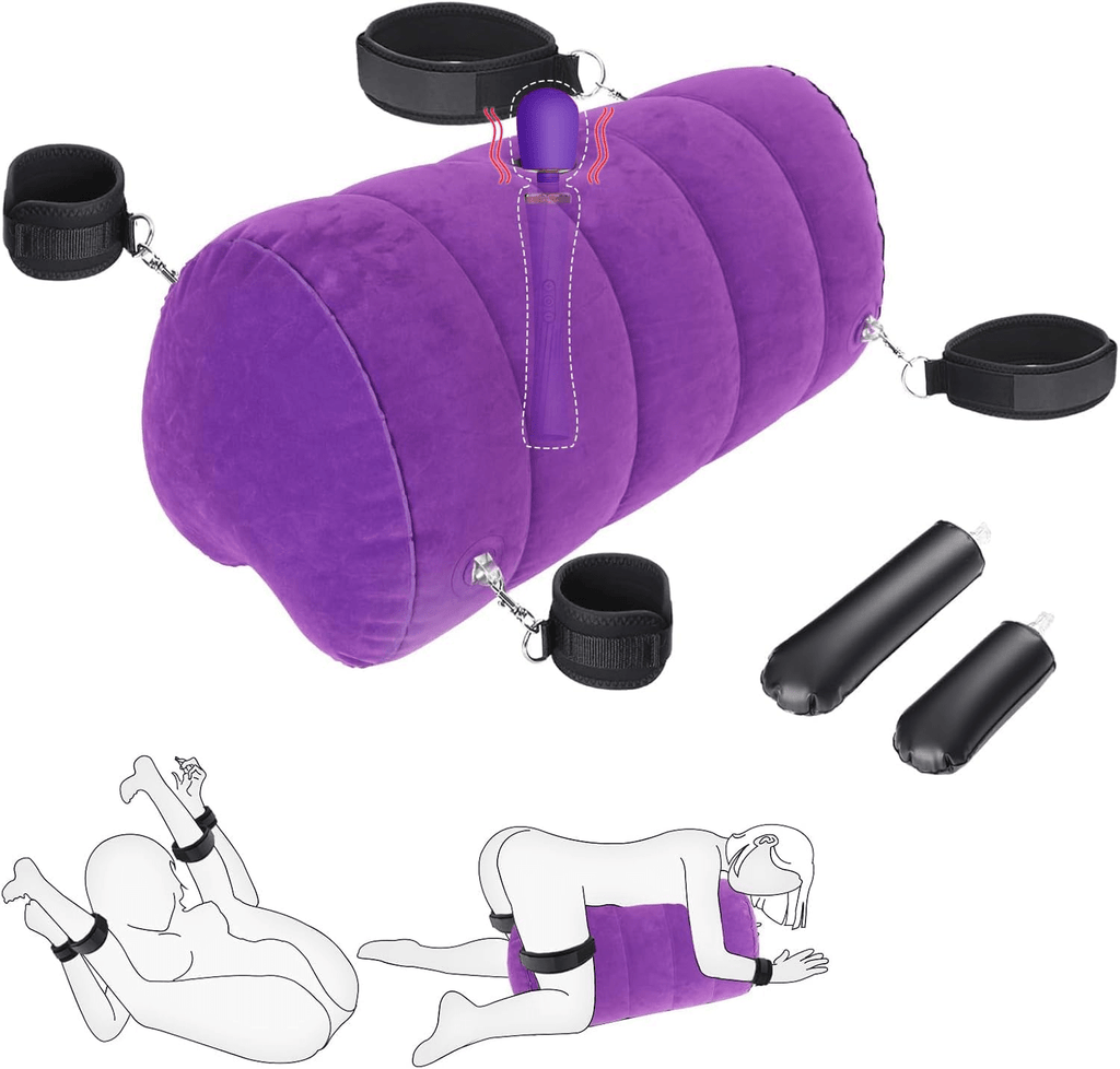 HeartLock Inflatable Dildo Mount Pillow with Cuffs Set