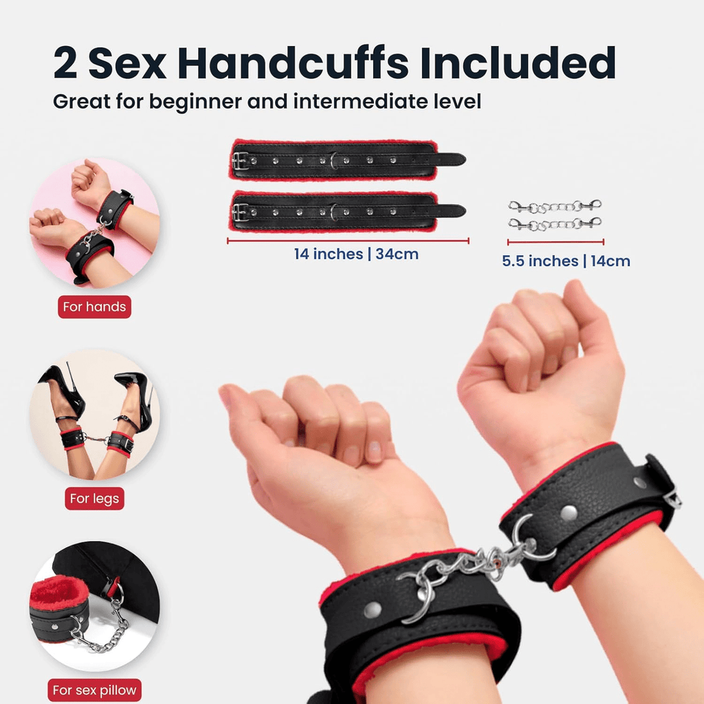 ElevateBond 30° Foam Positioning Sex Pillow with Handcuffs