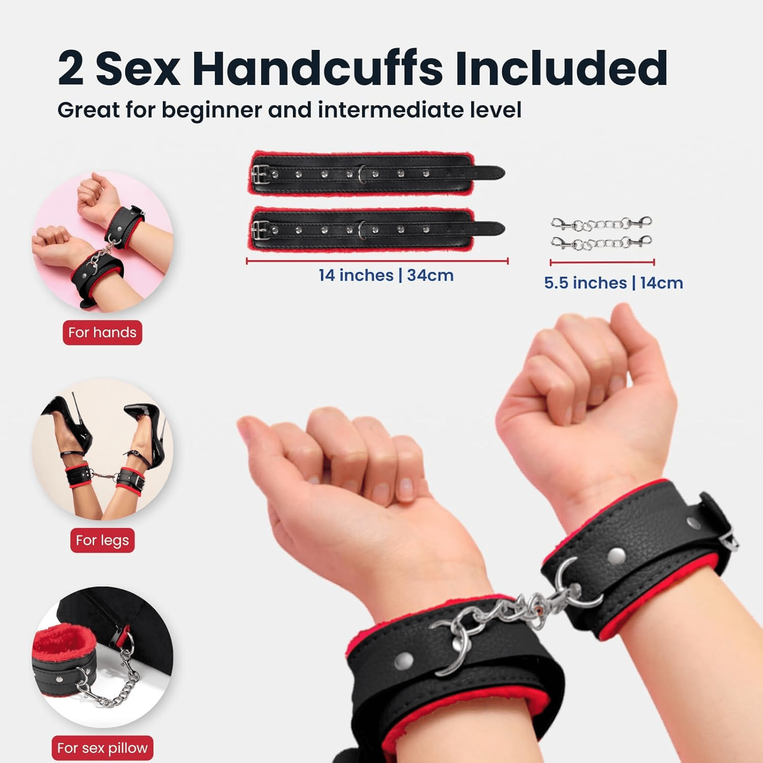 ElevateBond 30° Foam Positioning Sex Pillow with Handcuffs