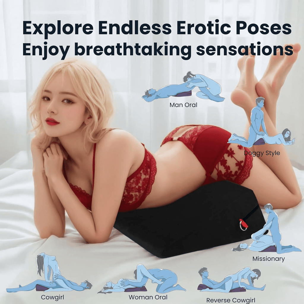 ElevateBond 30° Foam Positioning Sex Pillow with Handcuffs