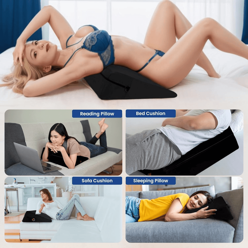 ElevateBond 30° Foam Positioning Sex Pillow with Handcuffs