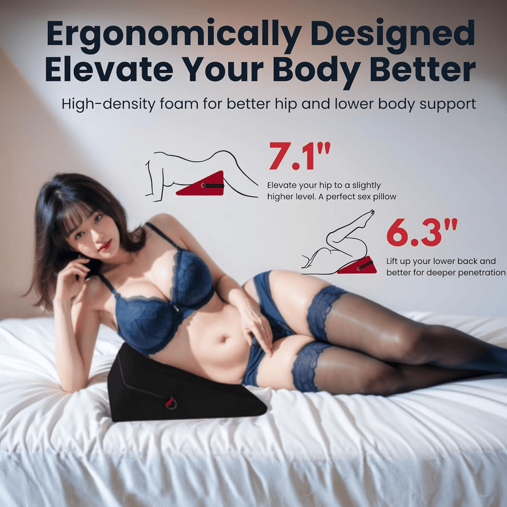 ElevateBond 30° Foam Positioning Sex Pillow with Handcuffs