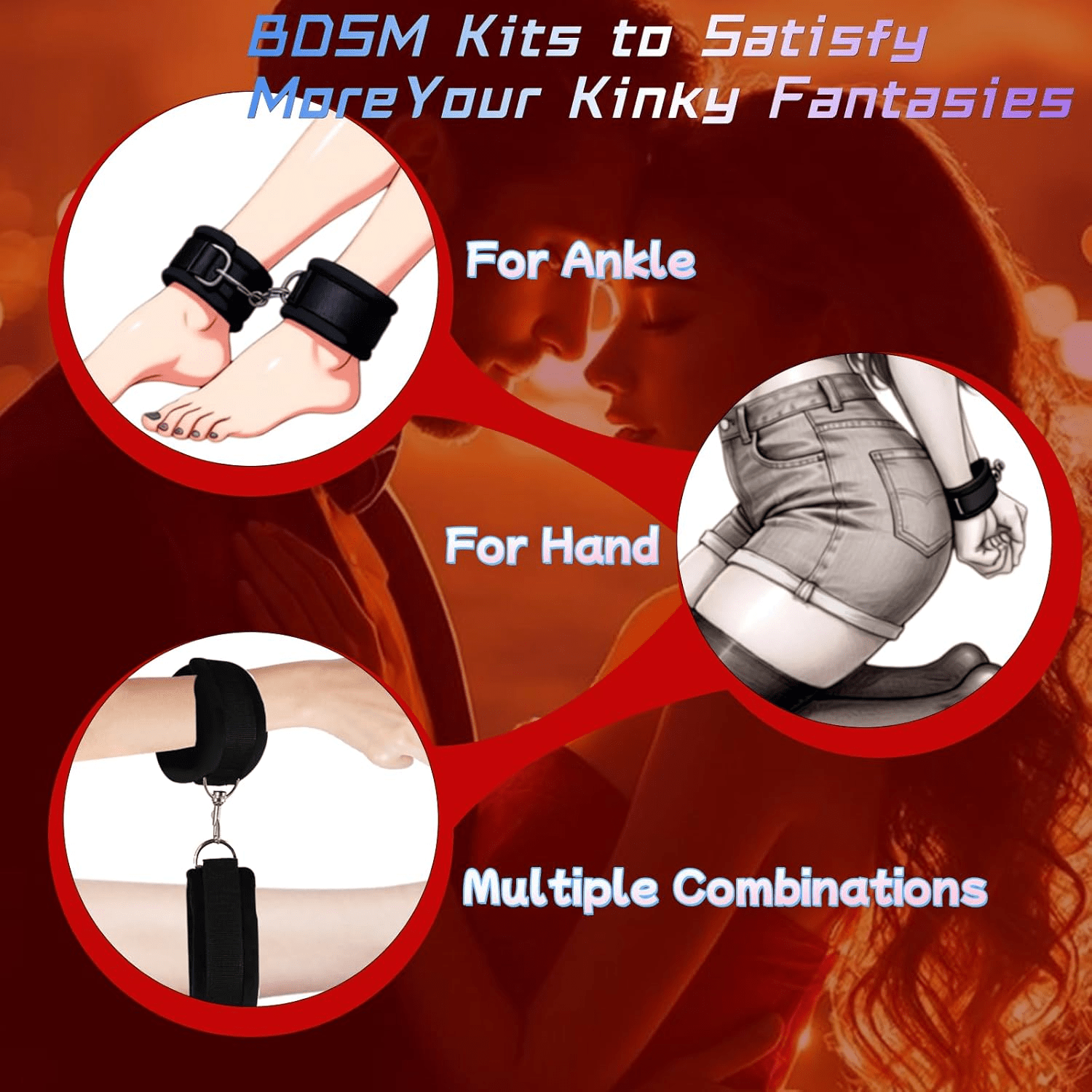 StrataBond BDSM Positioning Pillow with Wrist & Ankle Cuffs