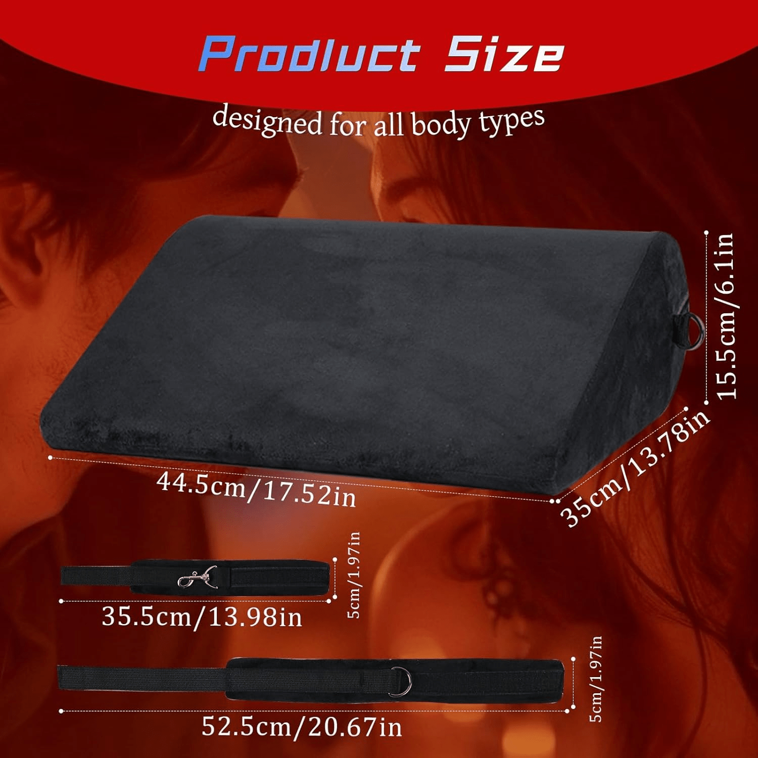 StrataBond BDSM Positioning Pillow with Wrist & Ankle Cuffs
